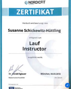 Zertifikat Nordicfit Aademy Lauf Instructor